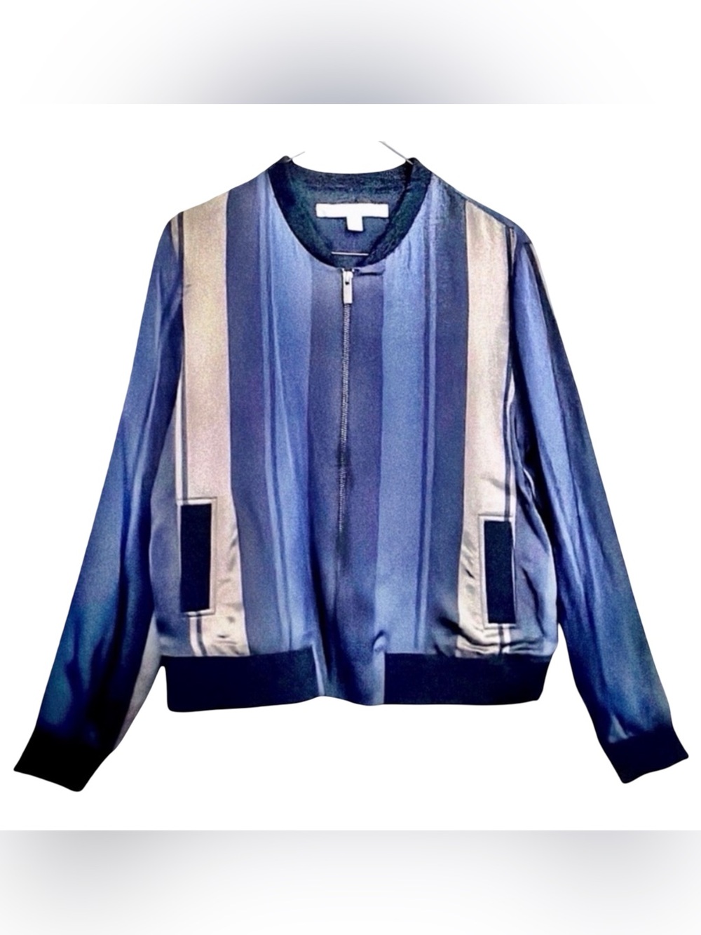 Nordstrom Collection Silk Striped
Bomber Jacket | Luxe Twill | Modern Classic - Picture 1 of 10